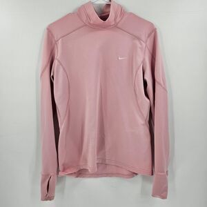 Nike sweatshirt large pink turtleneck sweater long sleeve shirt running gym